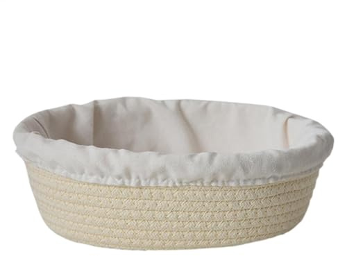 Cesta de prueba de pan, cestas de prueba de masa agria,Cestas de prueba de cuerda de algodón ovaladas redondas con revestimiento - Suministros para hornear, recipiente de almacenamiento de pastelería