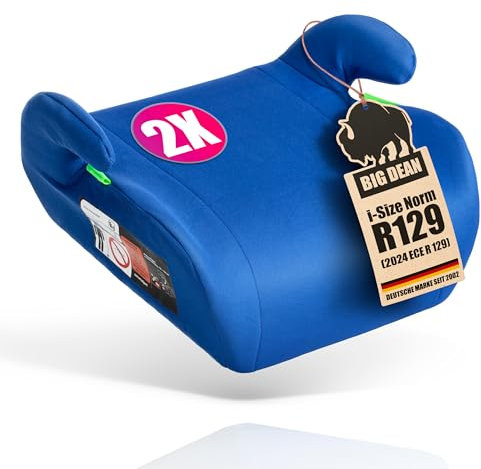 2 Stück Kindersitzerhöhung nach neuster i-Size Norm R129 Blau Sitzerhöhung (125-150cm) Kinder Auto BigDean