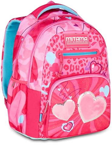 Mitama Zaino New Plus FURRYPINK, Fucsia, Zaino Scuola Elementare, 30 L, Super Capiente, Ergonomico, Robusto, per Bambina