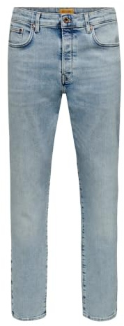 Only & Sons Herren Onsyoke Tapered Lb 6594 Cro DNM Noos, Light Blue Denim, 34W x 30L