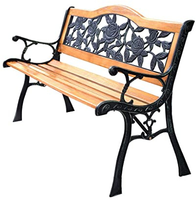 Gartenbank für Outdoor Guss Aluminium Parkbänke Freizeitbänke für den Außenbereich Gemeinsame quadratische Bänke Geeignet für Garten Hof Balkon Parkbänke für Draußen
