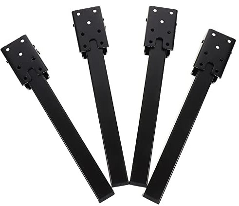 Lurrose 4 Stück Faltbare Tischbeine Stabil und Langlebig Schwarz für Laptop Wohn und Campingtische Tragfähigkeit Höhe ohne Schrauben