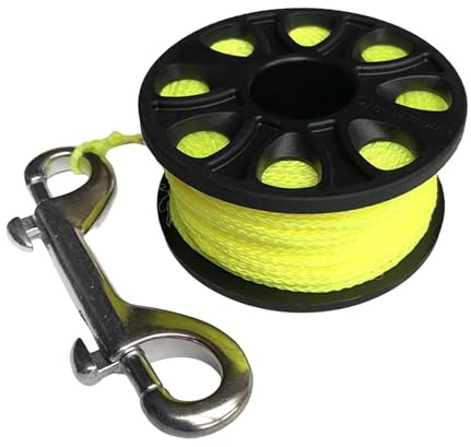 LeeQinersw Finger Reel Unterwasser Spule mit 30m Fluoreszierendem Seil Edelstahl Doppelhaken Taucher Navigation Spool Ergonomisches Handling für Ausrüstungssiche