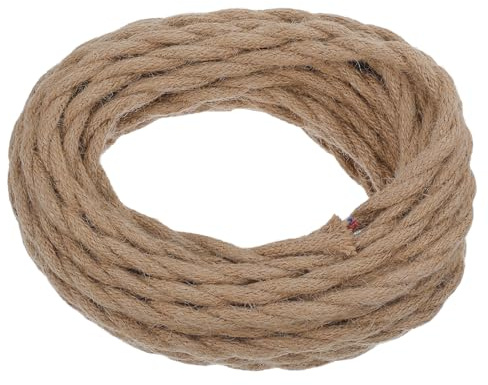 WOONEKY Cavo Di Alimentazione In Corda Di Canapa Retrò Cavo Elettrico Vintage Plafoniera Vintage A Sospensione Fai Da Te