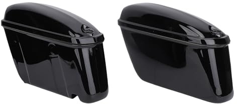 Eminchu 22L Motorrad-Seitenkoffer, Abschließbare Satteltaschen, Wetterfestes ABS-Material, Glänzend Schwarz, für den Täglichen Gebrauch