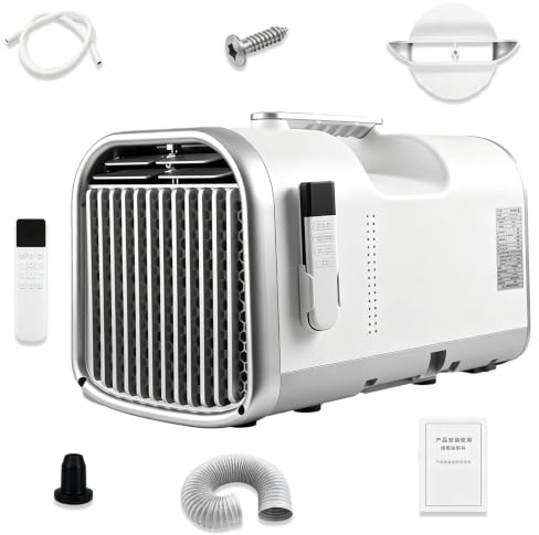 Climatizzatore Portatile 4400 BTU Evaporazione Automatica, Condizionatore Camping con Tubo Scarico, Senza Acqua di Condensa per Tenda e Furgone Aménagé