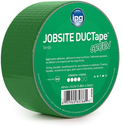 IPG 6720GRN JobSite DucTape, Farbiges Klebeband, 4,8 cm x 20 m, Grün (Einzelrolle)