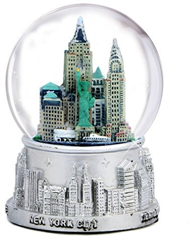 New York City Silver with Colour Snow Globe 65mm