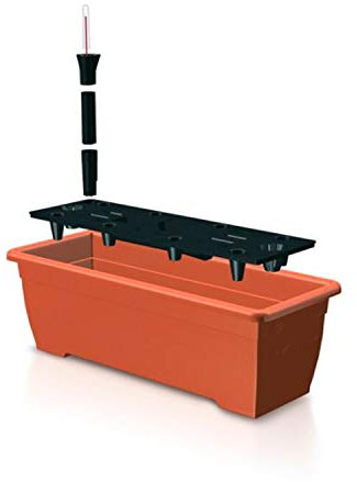 Jardinière de Balcon Prosperplast 7,5 L en Terre Cuite avec SYSTEME D'ARROSAGE 50 x 19 x 16 cm