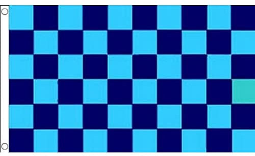 AZ FLAG Bandiera A Scacchi Azzurri E Blu Marino 150x90cm - Bandiera Scacchiera Azzurra E Blu Marina 90 x 150 cm