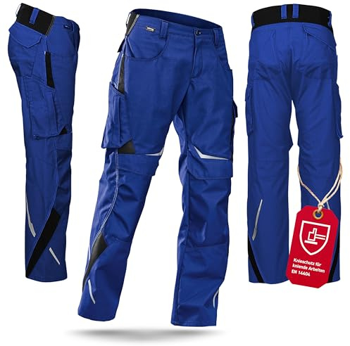 KÜBLER Workwear Pulsschlag Hose HIGH PSA 2 – Hose mit ergonomischer Linienführung und Knieschutztaschen kbl.blau/schwarz Gr. 28