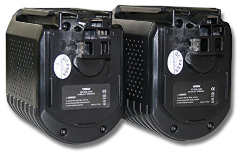 vhbw 2X Batterie Compatible avec Bosch BTI BHE 24VRE, GBH 24VFR, 11225VSR, 11225VSRH, 0 611 260 539 Outil électrique (3000 mAh, NiMH, 24 V)
