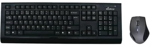 MediaRange Funk-Tastatur- und Maus-Set, QWERTY (UK), schwarz/grau