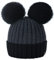 MFAZ Morefaz Ltd Damen Winter Beanie Strickmütze Mütze Doppelt Bommel Pom Pom Wurm SKI Mütze (Black Dark-Grey)