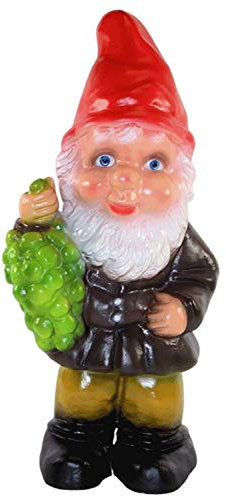 RAKSO Gartenzwerg Garten Zwerg Figur aus Kunststoff mit Trauben Höhe 36 cm