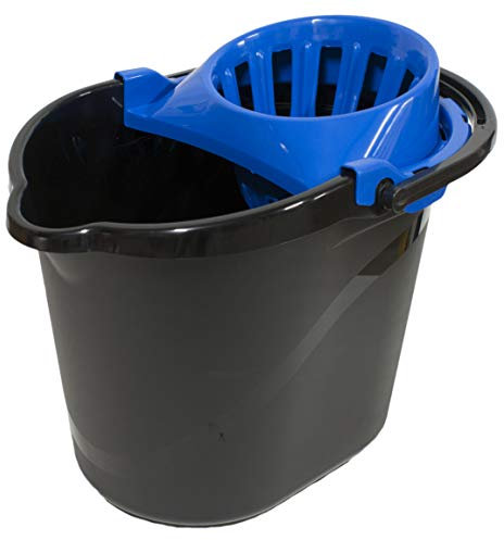 PAMEX- Cubo ovalado15L One Negro con Escurridor (Azul)