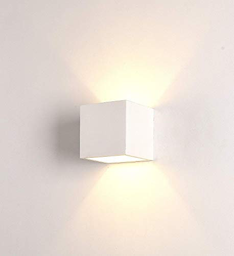 Eurekaled - Applique in Gesso Ceramico Cubo - Attacco G9 - Lampada da muro per spazi interni, camera, corridoio, soggiorno - Lampadina intercambiabile - Verniciabile - Design Moderno
