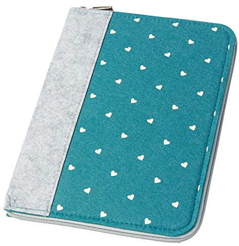 luxdag Mom's Organizer A5 mit Reißverschluss aus Filz (Farbe & Motiv wählbar) - Hülle für Mutterpass, U-Heft, Ultraschallbilder & Impfpass - Geschenk für werdende Mütter…