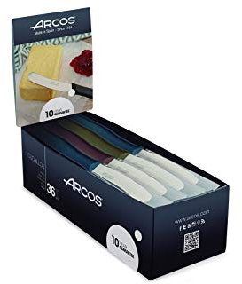Arcos Nova - Box 36 Couteaux à beurre - Acier Inoxydable 70 mm - Manche en 3 couleurs (36 uds)