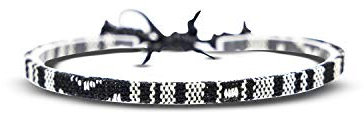 Made by Nami Surfer Fußband Herren & Damen - Dünnes Boho Ethno Hippie Fußkettchen - Handmade Strand Festival Accessoires - 100% Wasserfest & Verstellbar - 100% Ökologische Baumwolle (Schwarz)
