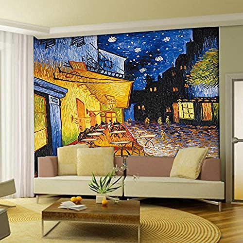 Große Tapete Wandbild Wohnzimmer Sofa TV Hintergrund Nahtlose Wandverkleidung Schlafzimmer Europäischer Van Gogh Öl Wanddekoration fototapete 3d Tapete effekt Vlies wandbild Schlafzimmer-150cm×105cm