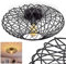 HOFSTEIN Deckenleuchte Wemude, Deckenlampe Kupfer, Lampe Wohnzimmer Retro, 1-flammig, E27-Fassung, Deckenleuchte Schlafzimmer, Modern Vintage, Durchmesser 40 cm, Metall Gitterlampe, Innenbereich