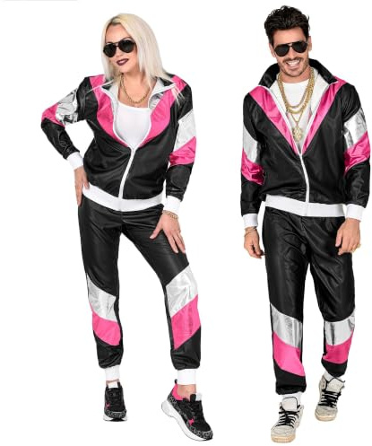 W WIDMANN MILANO Party Fashion - Kostüm Trainingsanzug, Retro-Style, 80er Jahre Outfit, Jogginganzug für Karneval & Party