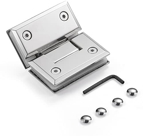 1 PC Charnière de porte en verre de salle de bain, pince pour porte de douche sans cadre, pince en acier inoxydable pour vitrine, pour verre de 8 mm à 12 mm d'épaisseur, connexion en verre à 135 °