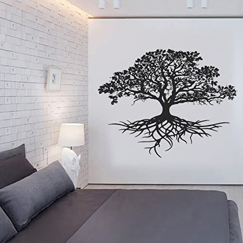 XIAOHUKK Stickers muraux arbre de vie, racines de la vie pays cercle Stickers muraux décor à la maison vinyle Art mural