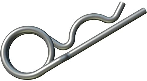 7mm Pasador de Chaveta Cotter Pins R (Paquete de 3) Pasador de Resorte de Doble Bobinado para Sujetar los Pernos y las Horquillas en su Lugar - Zincado de alta Resistencia con Certificación DIN 11024