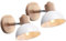 iDEGU 2 Stücke Wandleuchten Moderne Innen Wandlampe aus Holz Metall Halbkreis Lampenschirm E27 Verstellbare Wandspot Vintage Lampe für Schlafzimmer Wohnzimmer (2 Lampen, Weiß)