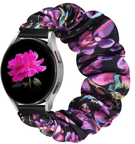 YCHDDER Bracelet de montre chouchou élastique de 20 mm compatible avec Samsung Galaxy Watch 7/6/5/4/FE 40 mm, 44 mm/Watch 6/4 Classic 43 mm, 47 mm, 42 mm, 46 mm/5 Pro/Vivoactive 5/Vivoactive