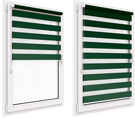 Doppelrollo ohne Bohren, 82x150 cm Stoffgröße, Duo Rollo Klemmfix, Easyfix, lichtdurchlässig und verdunkelnd, Day&Night, Klemmrollo Sonnenschutzrollo Fensterrollo für Fenster & Türen