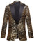 CARFFIV Modische Herren-Anzugjacke mit buntem Muster und Pailletten, schwarz 1, XL