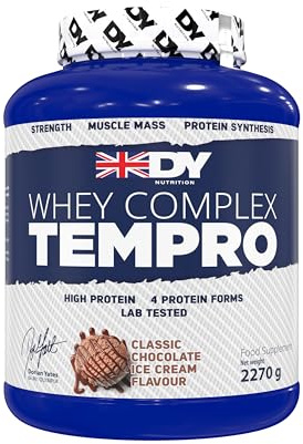 DY Nutrition Whey Complex Tempro | x4 Protein Forms | Whey, Casein, Isolate & Egg Albumin, 23g Premium Protein Powder with Digestive Enzymes for Optimal Absorption, 2.27kg | Chocolate Flavour