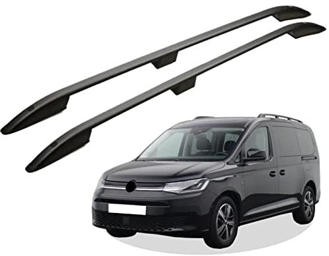 RC Royal Class Dachreling aus Aluminium eloxiert passend für VW Caddy 5 ab Baujahr 2020 passgenau in Schwarz mit Allgemeiner Betriebserlaubnis (ABE)