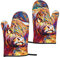 Heat Resistant Oven Gloves Sets Of 2 - Highland Cow Printed Kitchen Non-Slip Microwave Oven Mitts 1 Pair For Baking Cooking Bbq