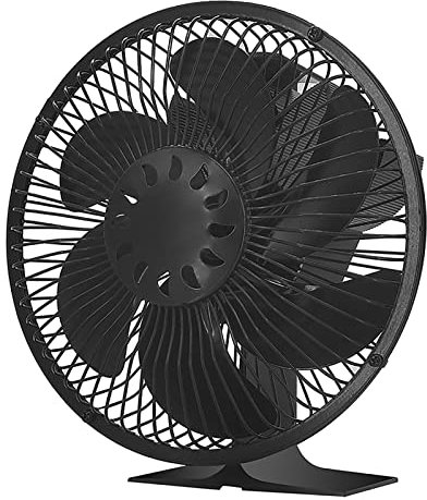 Ofenventilator, 6 Flügel, wärmebetriebener Ventilator mit Abdeckung, Holzofen-Ventilator mit Abdeckung für Holz/Holzofen/Kamin, leiser Betrieb, zirkulierende warme Luft Lear-au