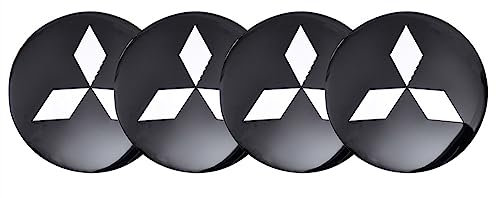 DSFG 4pcs 56MM 2,2 ' 'Auto-Logo-Aufkleber mit Räderabdeckung mit zentraler Abdeckung ABS-Material (fit Mitsubishi Silber Logo)