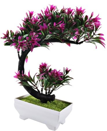 ChAusa Bonsai Künstlich Kunststoff, Kunstpflanze Bonsai, Kunst Bonsai, Künstlicher Baum Natürliche Müdigkeit Lindern, Topfpflanze Künstlich, für Dekoration von Balkonen, Gärten, Büros, 20x21cm