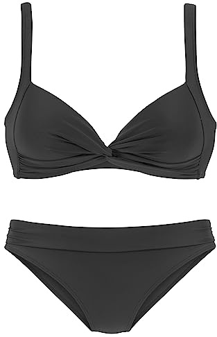 Lascana Damen Triangel-Bikini wattierte Cups, Hose mit Umschlagbund, trageangenehm für entspannte Stunden am Strand