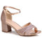 topschuhe24 2961 Damen Glitzer Riemchen Sandaletten Pumps, Farbe:Rose Gold, Größe:40 EU