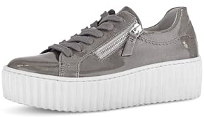 Gabor Damen Low-Top Sneaker, Frauen Halbschuhe,Best Fitting,Turnschuhe,Laufschuhe,schnürschuhe,schnürer,Plateausohle,Grey,40.5 EU / 7 UK