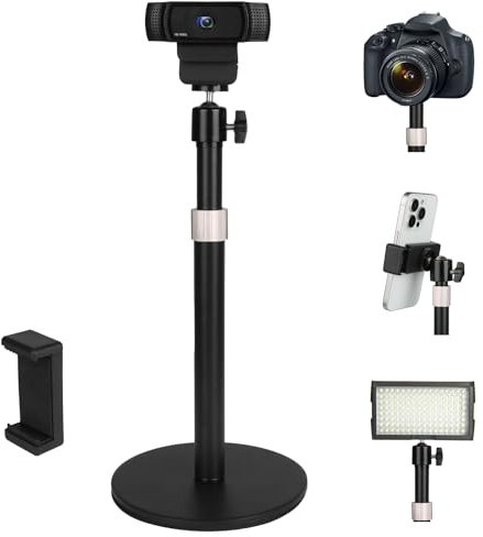 Mippko Webcam-Kameraständer, Handyhalterung für Schreibtisch, 1/4-Zoll-20-Gewinde, kompatibel mit Logitech Webcam C920 / C920S / C920x / C922 / C922x / C925e / C930 / C930e / C615 / C960,