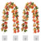 DKDDSSS 2 Stück Herbst Girlande Ahornblätter, Herbstgirlande für Drinnen und Draußen, Hochzeit, Erntedankfest, Abendessen, Party, Kamin, Halloween, Weihnachtsdekoration(175cm)
