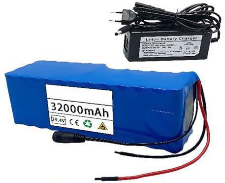 Batteria agli ioni di litio 24v 32ah, batteria per bicicletta elettrica 7S6P con caricabatteria, per bicicletta elettrica ebike 3 lines