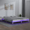 Iiaky Massivholzbett Bed Frame Bettgestell Bett Holz Bettrahmen Massivholzbett mit LED-Beleuchtung Weiß 120x200 cm
