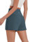 PINSPARK Laufhose Damen Kurz Running Jogging Shorts Sporthose Locker Bauchkontrolle Fitness Yoga Atmungsaktiv Sport Leggings Hosen Sommer Radlerhose mit 2 Handytasche Graublau L