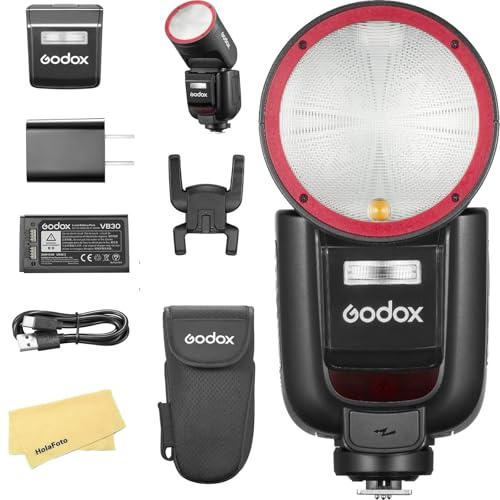Godox V1 Pro S V1Pro S Kamerablitz für Sony Kamerablitz Speedlite Speedligh | 76Ws 2.4G TTL 1/8000 HSS,500 Blitze mit Voller Leistung,1.3s Wiederaufladezeit,LED-Einstelllampe