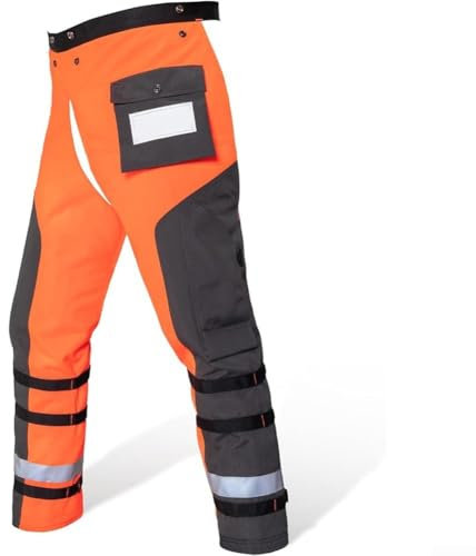 Pantalon de protection pour tronçonneuse robuste avec ceinture réglable et pantalon de poche pour les opérations forestières pour homme et femme (L)